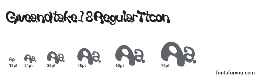 Giveandtake18RegularTtcon Font Sizes