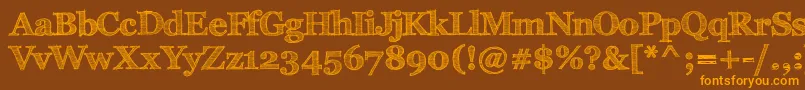 FffTusjРџРѕР»СѓР¶РёСЂРЅС‹Р№ Font – Orange Fonts on Brown Background