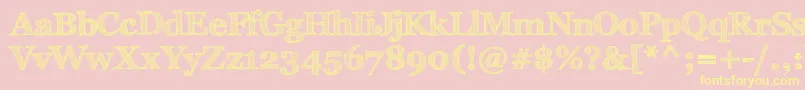 FffTusjРџРѕР»СѓР¶РёСЂРЅС‹Р№-Schriftart – Gelbe Schriften auf rosa Hintergrund