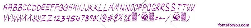 UglykidsThinitalic Font – Purple Fonts on White Background