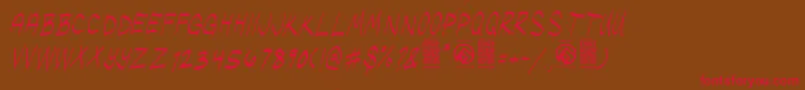 UglykidsThinitalic-fontti – punaiset fontit ruskealla taustalla