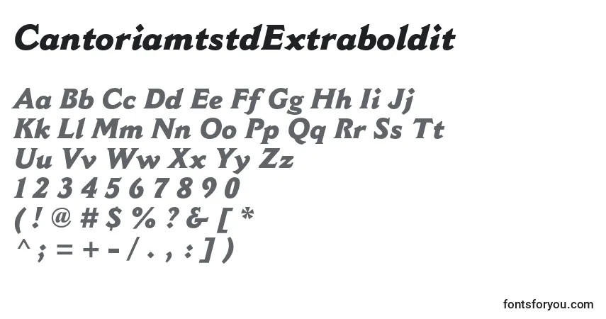 A fonte CantoriamtstdExtraboldit – alfabeto, números, caracteres especiais