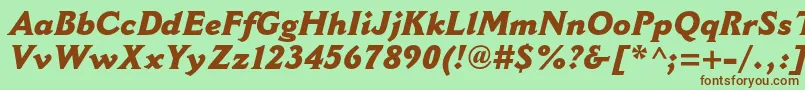 CantoriamtstdExtraboldit Font – Brown Fonts on Green Background