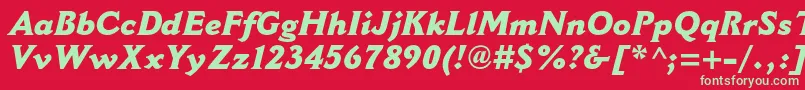 CantoriamtstdExtraboldit Font – Green Fonts on Red Background