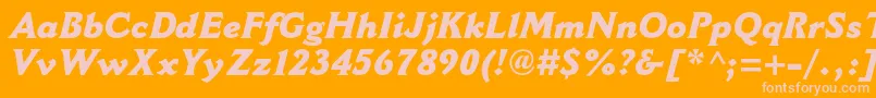 CantoriamtstdExtraboldit-Schriftart – Rosa Schriften auf orangefarbenem Hintergrund