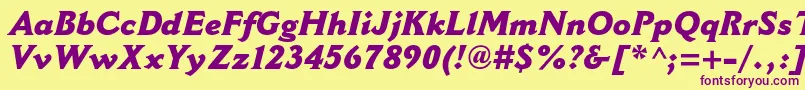 CantoriamtstdExtraboldit Font – Purple Fonts on Yellow Background