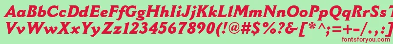 CantoriamtstdExtraboldit Font – Red Fonts on Green Background