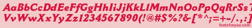 フォントCantoriamtstdExtraboldit – ピンクの背景に赤い文字