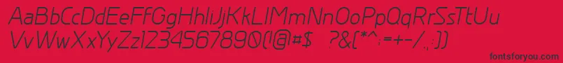 フォントGreyscalebasicItalic – 赤い背景に黒い文字