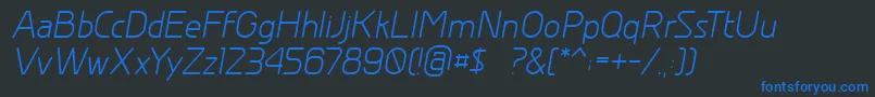 GreyscalebasicItalic Font – Blue Fonts on Black Background