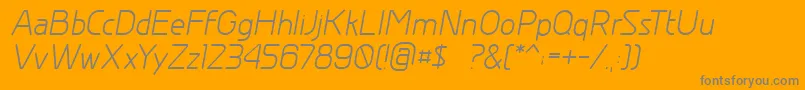 GreyscalebasicItalic-Schriftart – Graue Schriften auf orangefarbenem Hintergrund