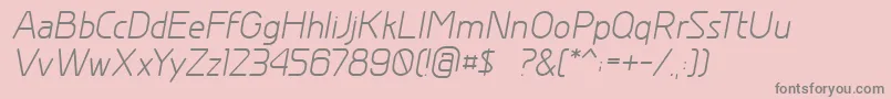 フォントGreyscalebasicItalic – ピンクの背景に灰色の文字
