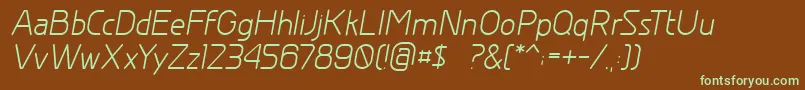 GreyscalebasicItalic Font – Green Fonts on Brown Background