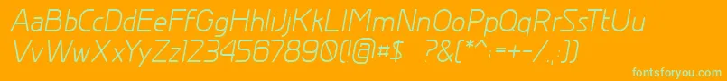 GreyscalebasicItalic Font – Green Fonts on Orange Background
