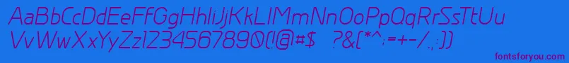 GreyscalebasicItalic Font – Purple Fonts on Blue Background