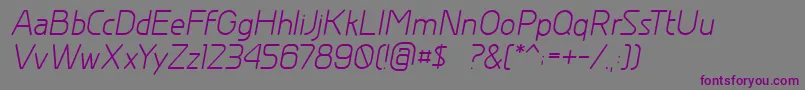 GreyscalebasicItalic Font – Purple Fonts on Gray Background