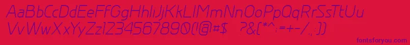 GreyscalebasicItalic Font – Purple Fonts on Red Background