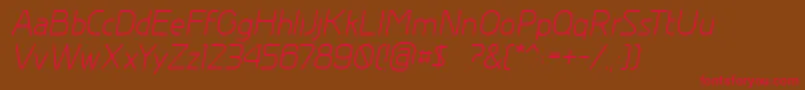 GreyscalebasicItalic-fontti – punaiset fontit ruskealla taustalla