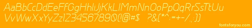 GreyscalebasicItalic Font – Yellow Fonts on Orange Background