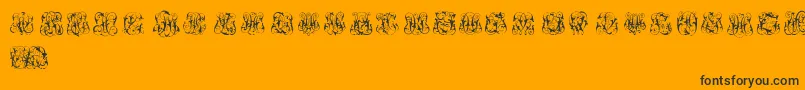 HardToReadMonograms-Schriftart – Schwarze Schriften auf orangefarbenem Hintergrund