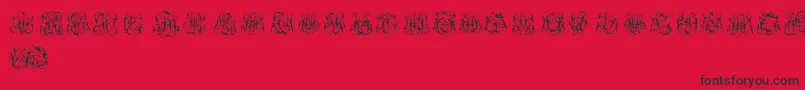 HardToReadMonograms Font – Black Fonts on Red Background