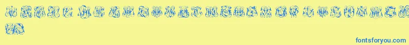 HardToReadMonograms Font – Blue Fonts on Yellow Background