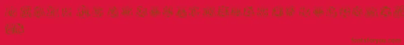 Fonte HardToReadMonograms – fontes marrons em um fundo vermelho