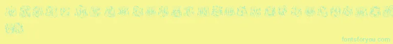 HardToReadMonograms Font – Green Fonts on Yellow Background