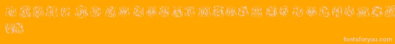 HardToReadMonograms-Schriftart – Rosa Schriften auf orangefarbenem Hintergrund