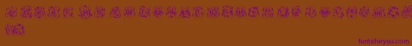 HardToReadMonograms Font – Purple Fonts on Brown Background