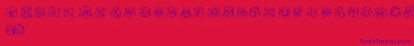 HardToReadMonograms-Schriftart – Violette Schriften auf rotem Hintergrund