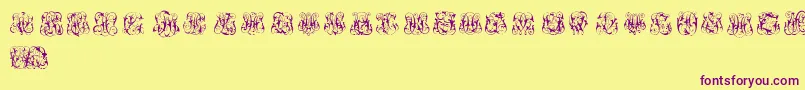 HardToReadMonograms Font – Purple Fonts on Yellow Background