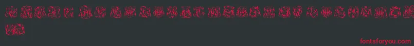 Czcionka HardToReadMonograms – czerwone czcionki na czarnym tle
