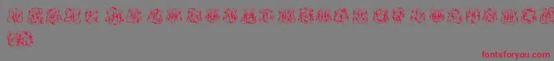 HardToReadMonograms Font – Red Fonts on Gray Background