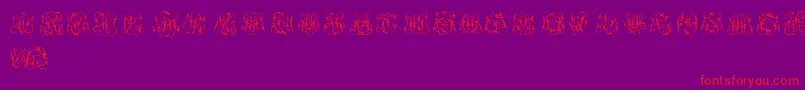 HardToReadMonograms Font – Red Fonts on Purple Background