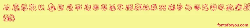 HardToReadMonograms Font – Red Fonts on Yellow Background