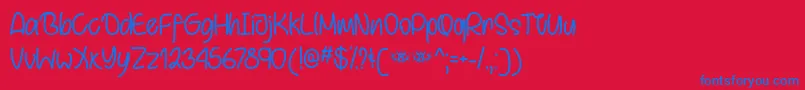 BehindBrownEyesTtf Font – Blue Fonts on Red Background