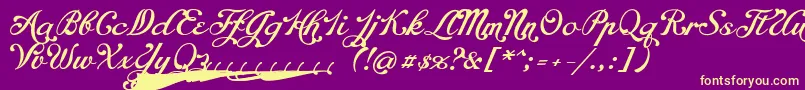 ChapelscriptaltPersonal-Schriftart – Gelbe Schriften auf violettem Hintergrund