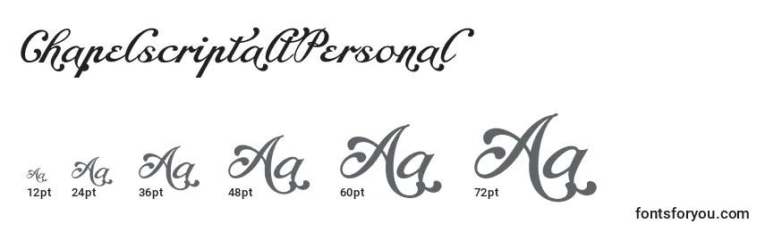 ChapelscriptaltPersonal Font Sizes