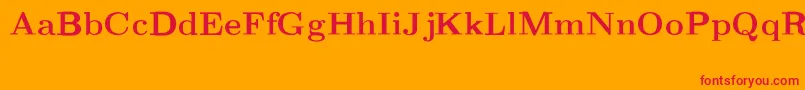 フォントCmRomanextBold – オレンジの背景に赤い文字