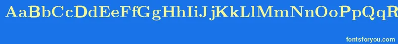 Czcionka CmRomanextBold – żółte czcionki na niebieskim tle