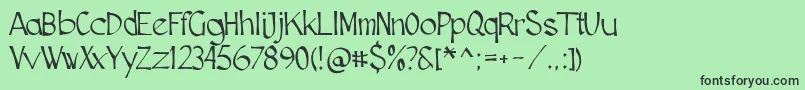Cutscript-Schriftart – Schwarze Schriften auf grünem Hintergrund