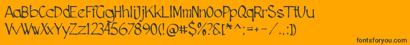 Cutscript Font – Black Fonts on Orange Background