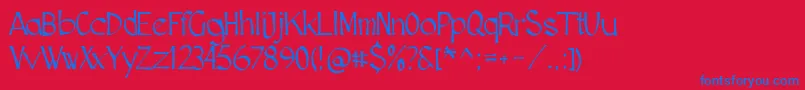 Cutscript-fontti – siniset fontit punaisella taustalla