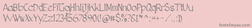 Cutscript Font – Gray Fonts on Pink Background