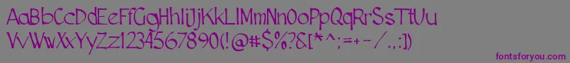 Fonte Cutscript – fontes roxas em um fundo cinza
