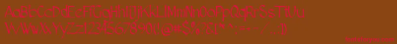 Police Cutscript – polices rouges sur fond brun