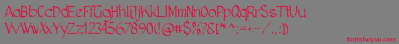 Fonte Cutscript – fontes vermelhas em um fundo cinza