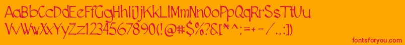 Cutscript-fontti – punaiset fontit oranssilla taustalla