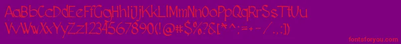 Fonte Cutscript – fontes vermelhas em um fundo violeta